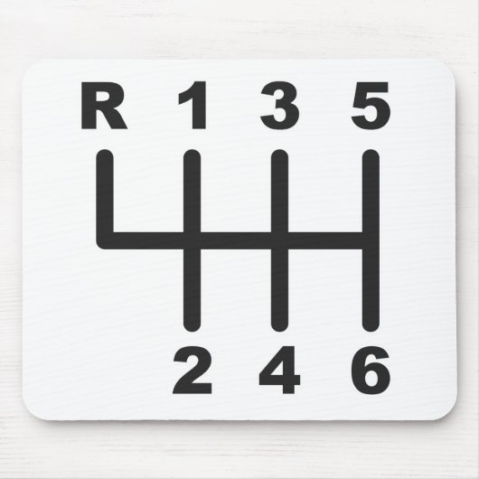 6つの速度の転位のゲート マウスパッド (正面)
