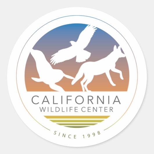 6つのCWCロゴステッカー ラウンドシール (正面)