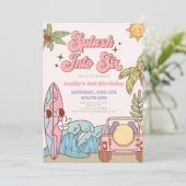 6つのGroovyレトロ6th誕生日パーティーにスプラッシュ 招待状 (スタンド正面)