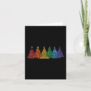 6つのLgbtqプライドのレインボークリスマスツリーベクトルの カード
