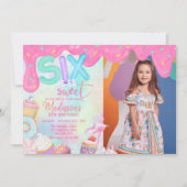 6つはとても甘いカスタム写真 招待状 (正面)