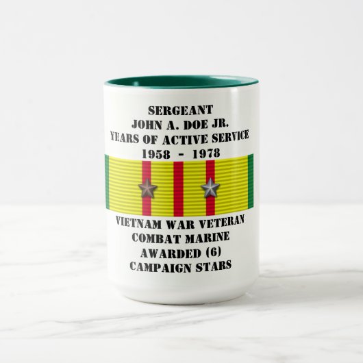 6つ星の海兵隊ベトナム戦争と戦う マグカップ (中央)