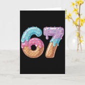6と7のアイスクリームドリップおもしろい67ミーム数字6とアン カード (黄色い花)