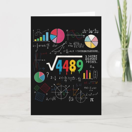 6と7の数学教師 67 ミーム 平方根 4489 スラング カード (正面)