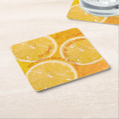 6のおもしろいレモンスライスカクテルセット スクエアペーパーコースター (アングル)
