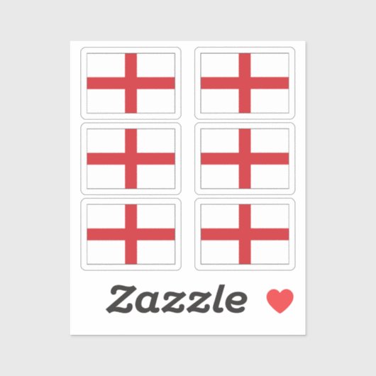 6のイングランドのコレクションパックの国旗 シール (シート)