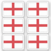 6のイングランドのコレクションパックの国旗 シール (正面)
