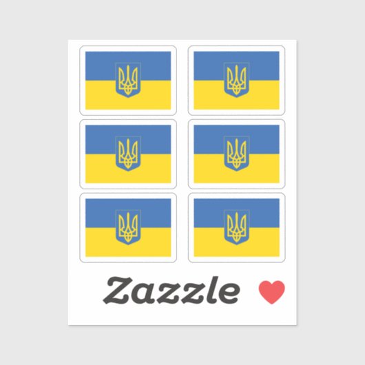 6のウクライナコレクションパックの国旗 シール (シート)