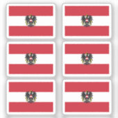 6のオーストリア国旗 シール (正面)