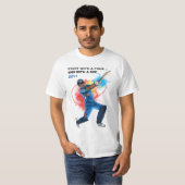 6のコップに-コオロギ勝って下さい Tシャツ (正面フル)