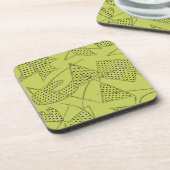 6のコースターセット: 淡黄緑原子ブーメラン- コースター (左側)