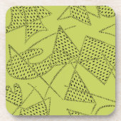 6のコースターセット: 淡黄緑原子ブーメラン- コースター (正面)