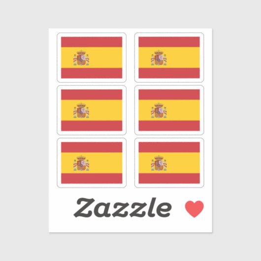 6のスペインのコレクションパックの国旗 シール (シート)