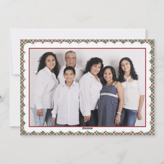 6のファミリ |クリスマスストッキングフラットホリデーカード シーズンカード (裏面)