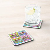 6のポップ・アートのアートハンバーガーのコルクコースターセット コースター (右側)