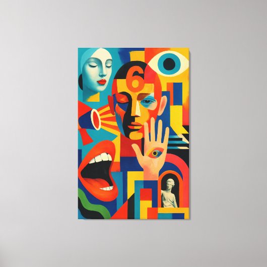 6の意味は片目をつぶれば見えてくる キャンバスプリント (正面)