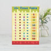 6の掛け算表 招待状 (スタンド正面)