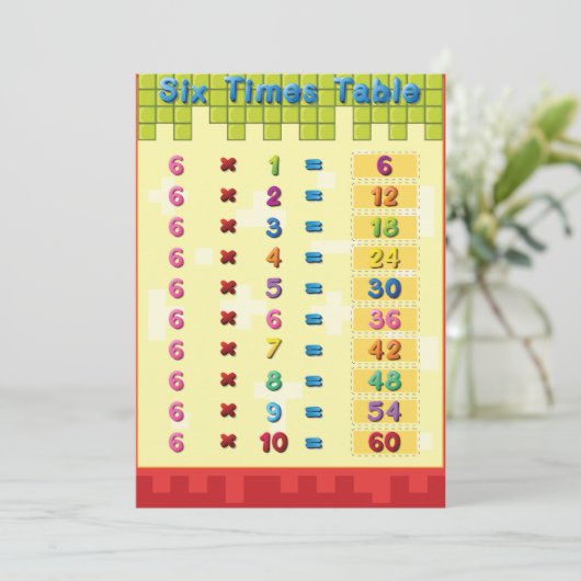6の掛け算表 招待状 (スタンド正面)