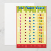6の掛け算表 招待状 (正面/裏面)