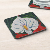 6の白いユリのコースター コースター (左側)