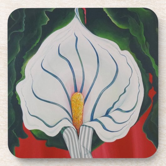 6の白いユリのコースター コースター (正面)