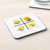 6の耐久性のあるコースターのかわいい小さな黄色い鳥のセット コースター (左側)