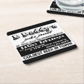 6の青音楽コースターセットを広告するヴィンテージ スクエアペーパーコースター (アングル)