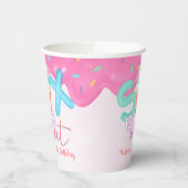 6はとても甘いピンクのつや消しガールズ誕生日 紙コップ (左)
