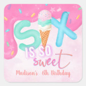 6はとても甘いピンクのつや消し スクエアシール (正面)