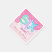 6はとても甘いピンクのつや消し スタンダードカクテルナプキン (角)