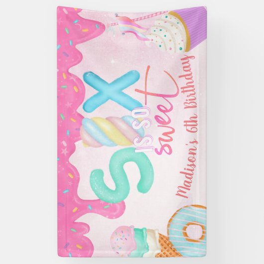 6はとても甘いピンクのつや消し 横断幕 (縦)