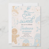 6はとても甘い男の子クリスマスクッキー誕生日部分 招待状 (正面)