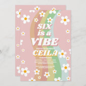 6はビバレトロ6th グルーヴィーピンクガール 1970年代 招待状 (正面/裏面)
