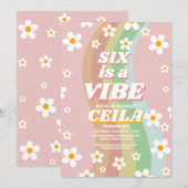 6はビバレトロ6th グルーヴィー ピンクガール 1970年代 招待状 (正面/裏面)