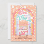 6はビーべ Groovy Van ヒッピーの6歳の誕生日 招待状 (正面)
