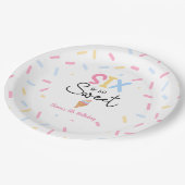 6は甘いアイスクリーム六番目の誕生日パーティー ペーパープレート (アングル)