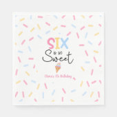 6は甘いアイスクリーム6th誕生日パーティー スタンダードランチョンナプキン (正面)