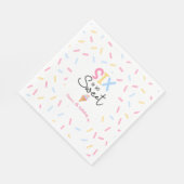 6は甘いアイスクリーム6th誕生日パーティー スタンダードランチョンナプキン (角)