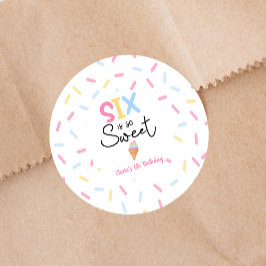 6は甘いアイスクリーム6th誕生日パーティー ラウンドシール