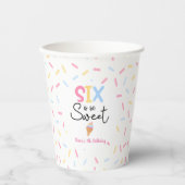 6は甘いアイスクリーム6th誕生日パーティー 紙コップ (正面)