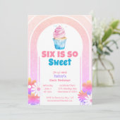 6は甘いカップケーキ第6誕生日 招待状 (スタンド正面)