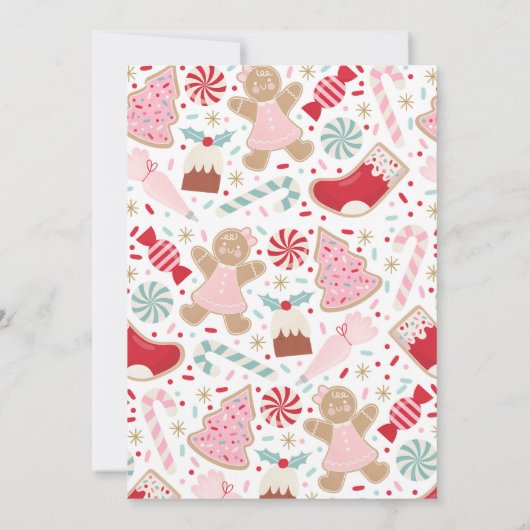 6は非常に甘いクリスマスクッキー誕生日パーティーである 招待状 (裏面)