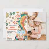 6はVibeレトロフローラ6th誕生日パーティー 招待状 (正面)