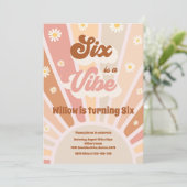 6はVibe Boho Sunshine 6th Birthdayパーティー 招待状 (スタンド正面)