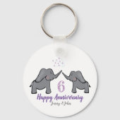 6アイアン結婚アニバーサリー象カップルの贈り物 キーホルダー (正面)