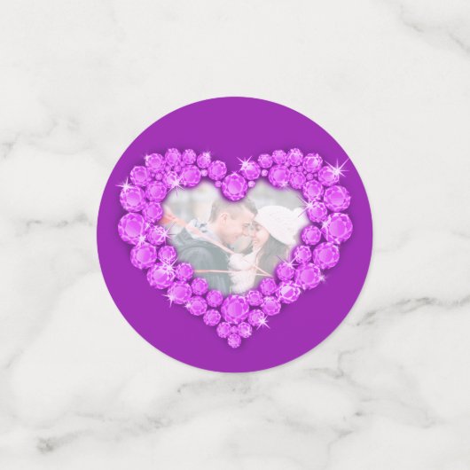 6アメジストパープル結婚さんの記念写真 コンフェッティ (スモール正面)