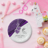 6アメジストパープル結婚ズ記念日 ペーパープレート (パーティー)