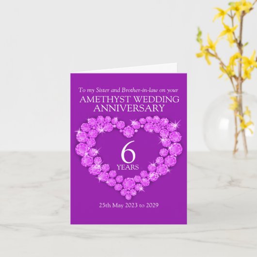 6アメジスト結婚記念日シスターカード カード (黄色い花)