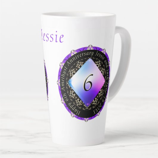 6アメジスト結婚記念日ラテマグ カフェラテマグ (右アングル)