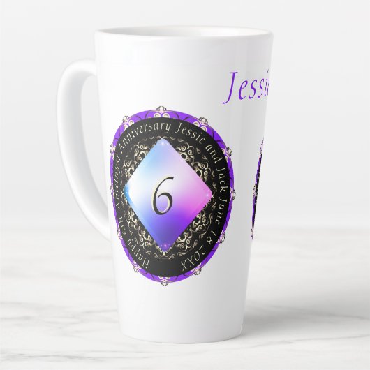 6アメジスト結婚記念日ラテマグ カフェラテマグ (左アングル)